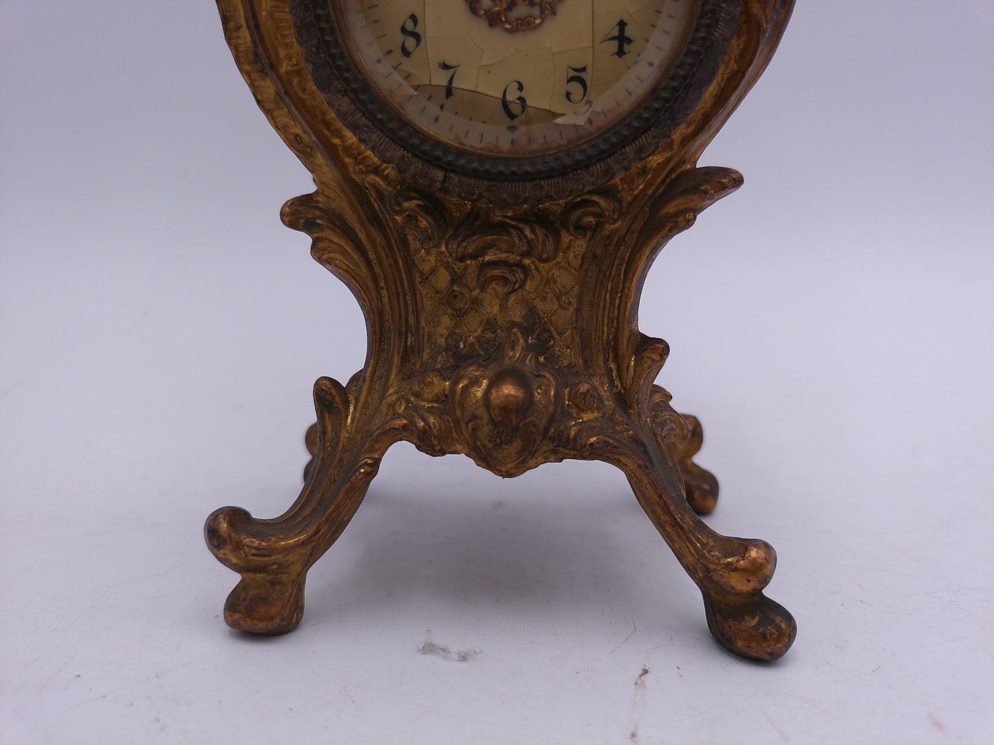 Brass Clock wind Up Cast Iron Victorian Shelf Mantle Clock Ornate