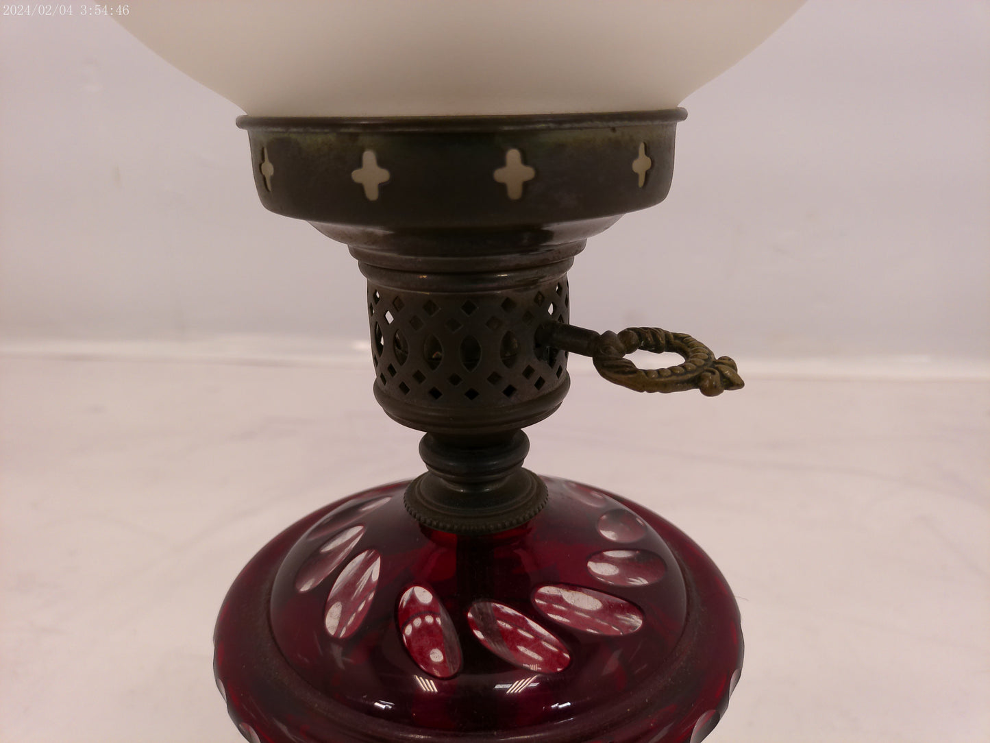 Metal Table Lamp with Frosted Glass Shade Bowl