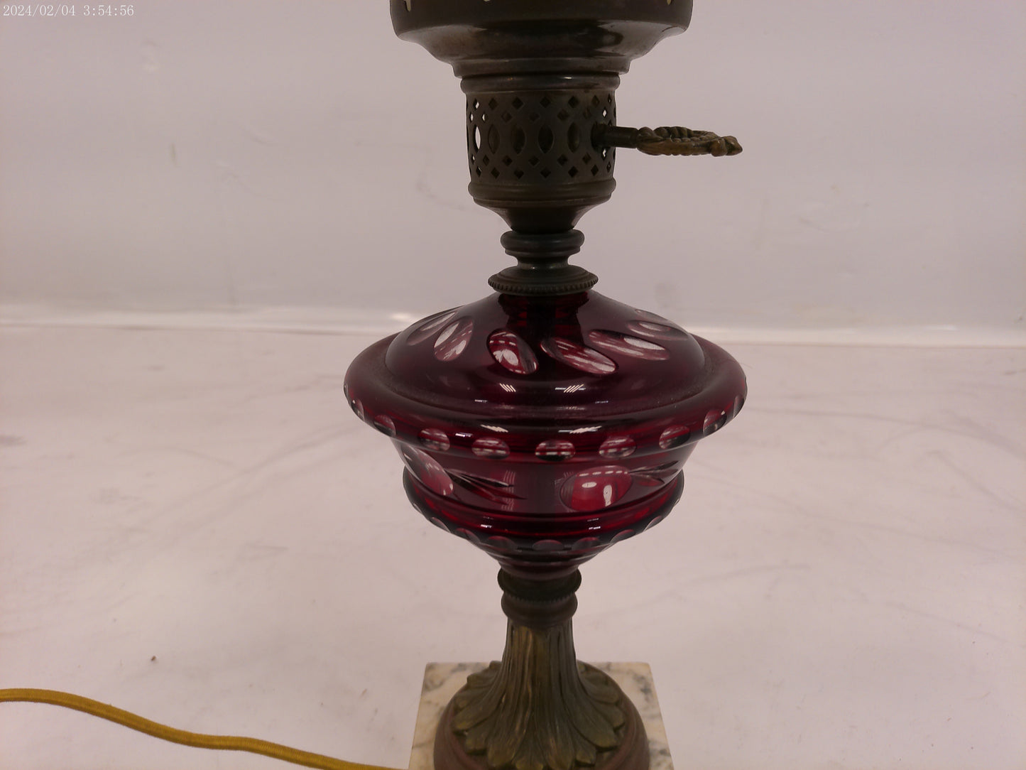 Metal Table Lamp with Frosted Glass Shade Bowl