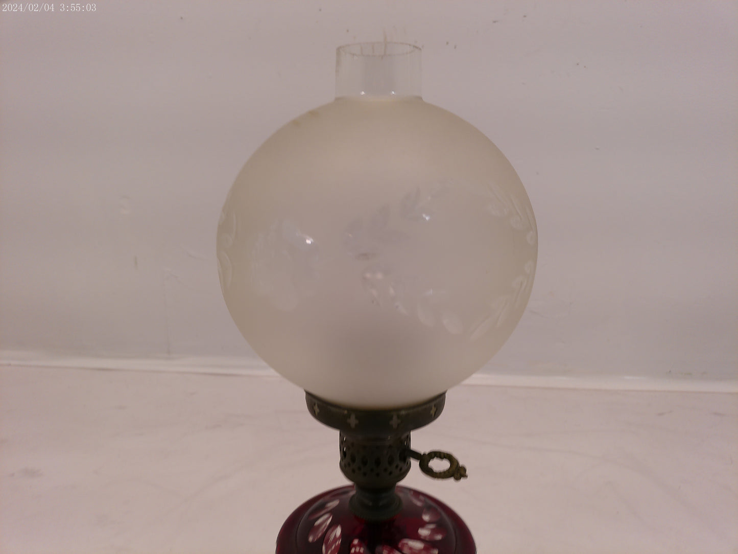 Metal Table Lamp with Frosted Glass Shade Bowl