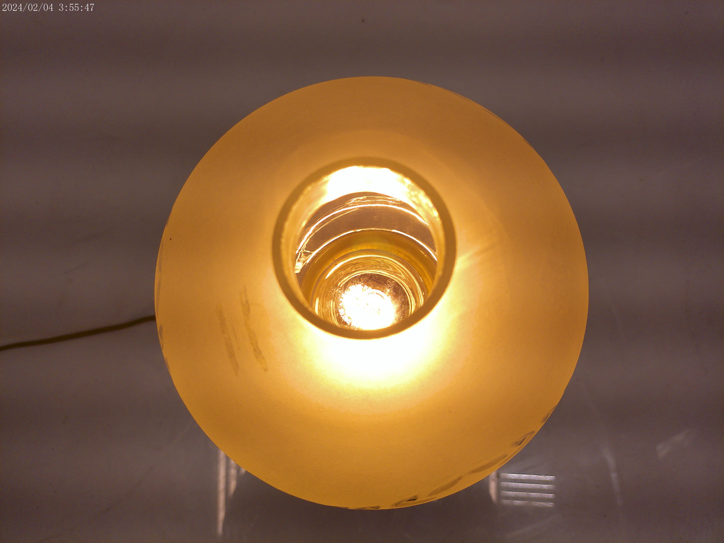 Metal Table Lamp with Frosted Glass Shade Bowl