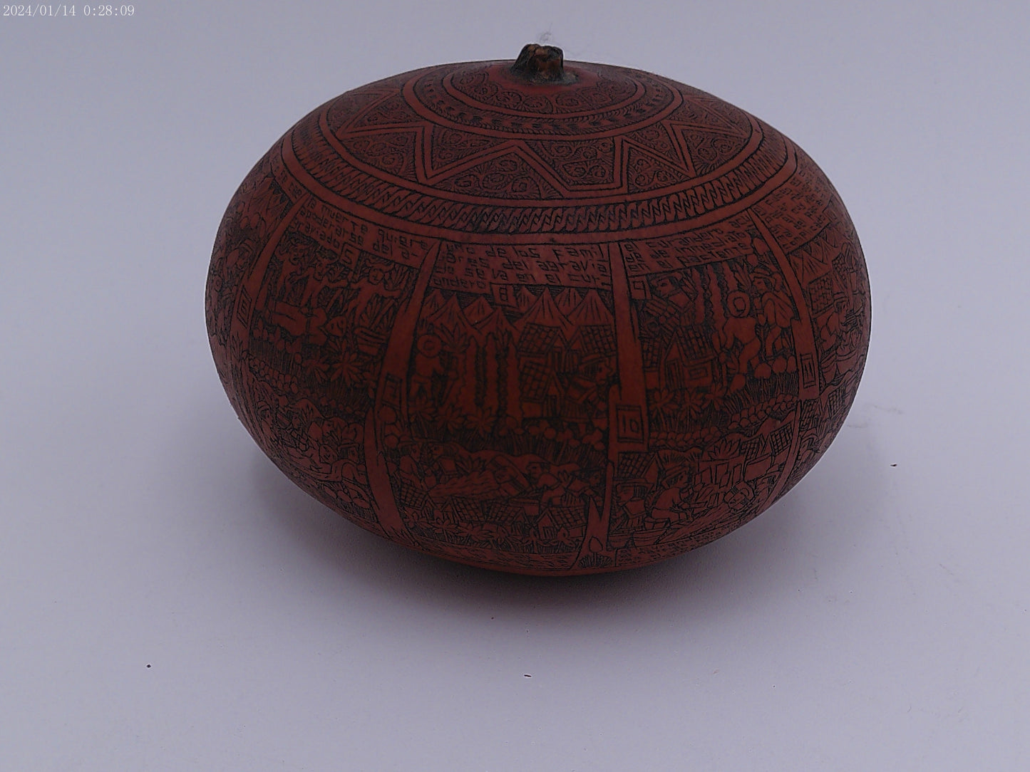 African Hand Carved Gourd