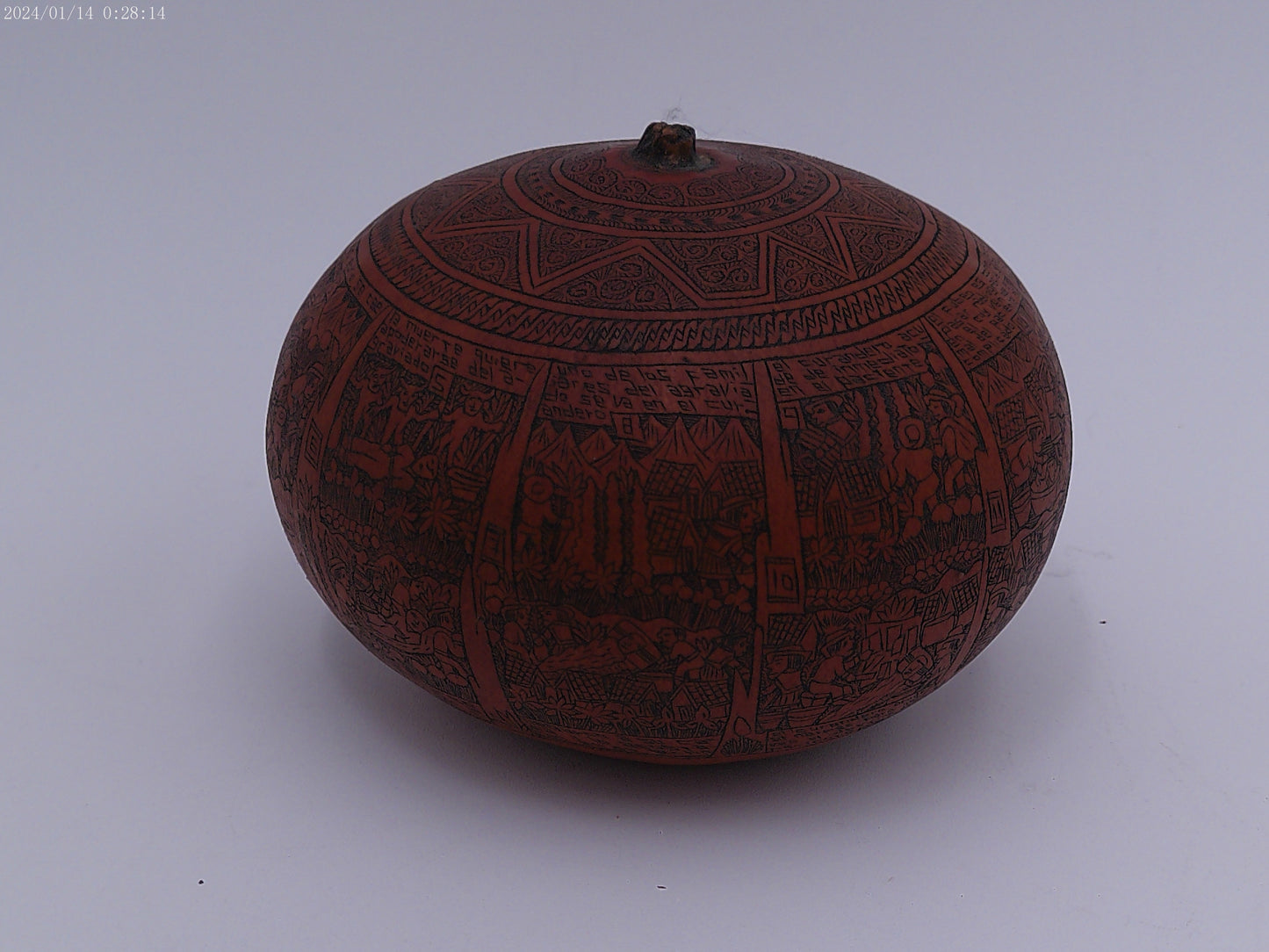 African Hand Carved Gourd