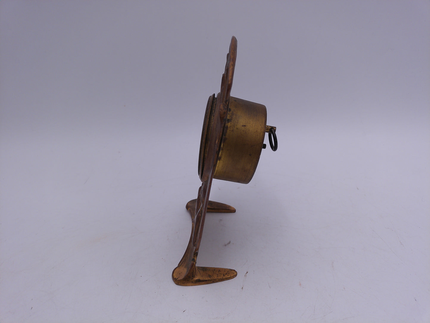 Jennings Brothers Co. Gilt Metal Clock with Rooster and Lady Vintage