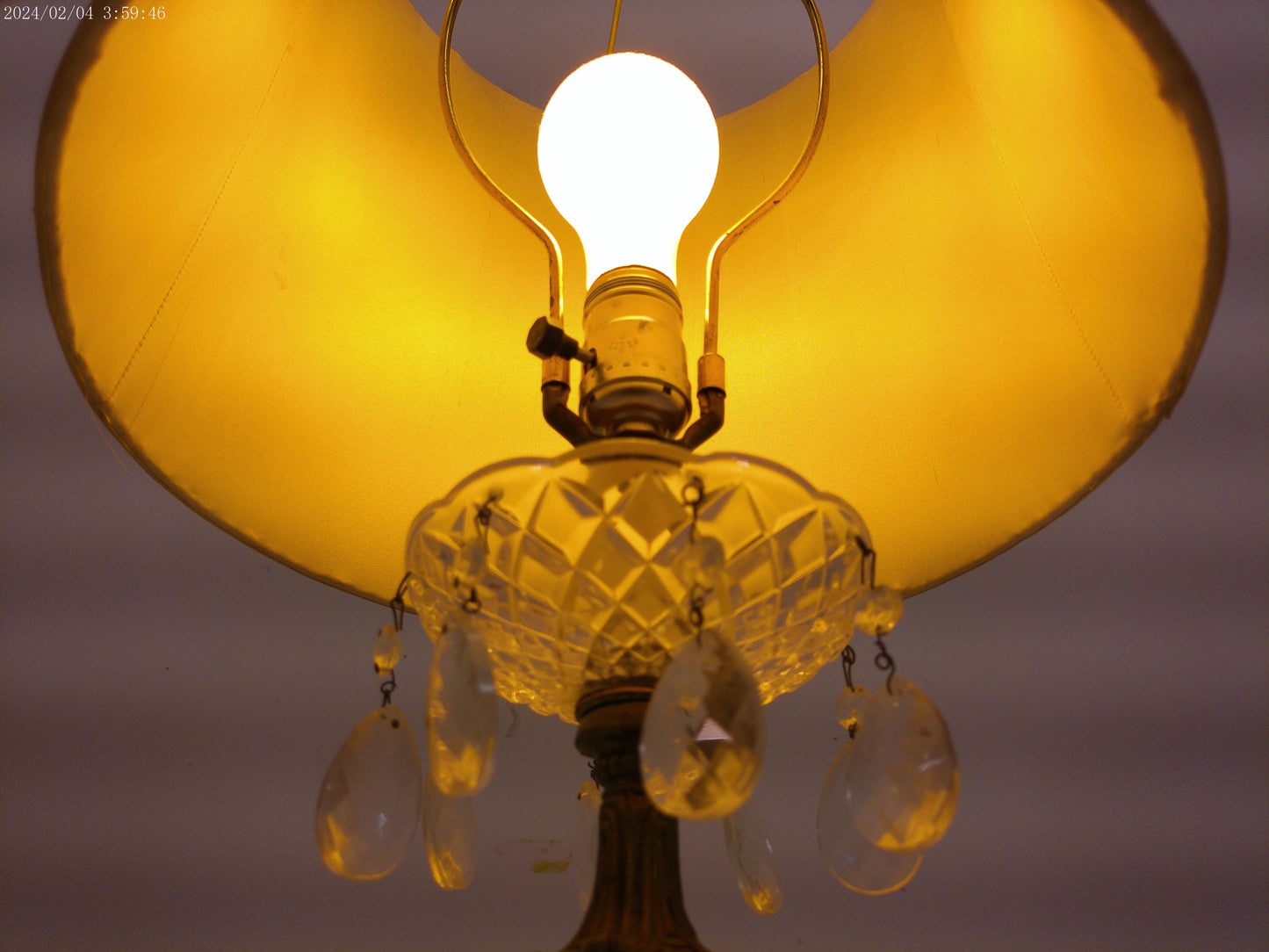 Large Vintage Lamp with Female figurine