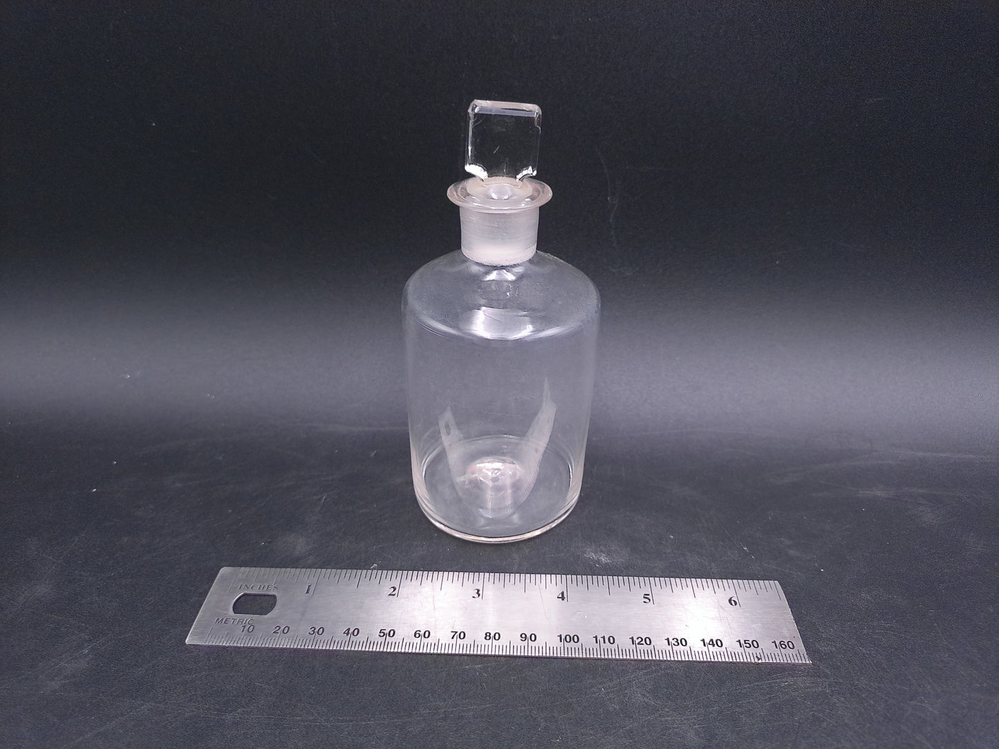 Glass Cologne Bottle With Stopper Peacock Vintage