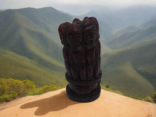 African Hand Craved Mahoney Wood Statue