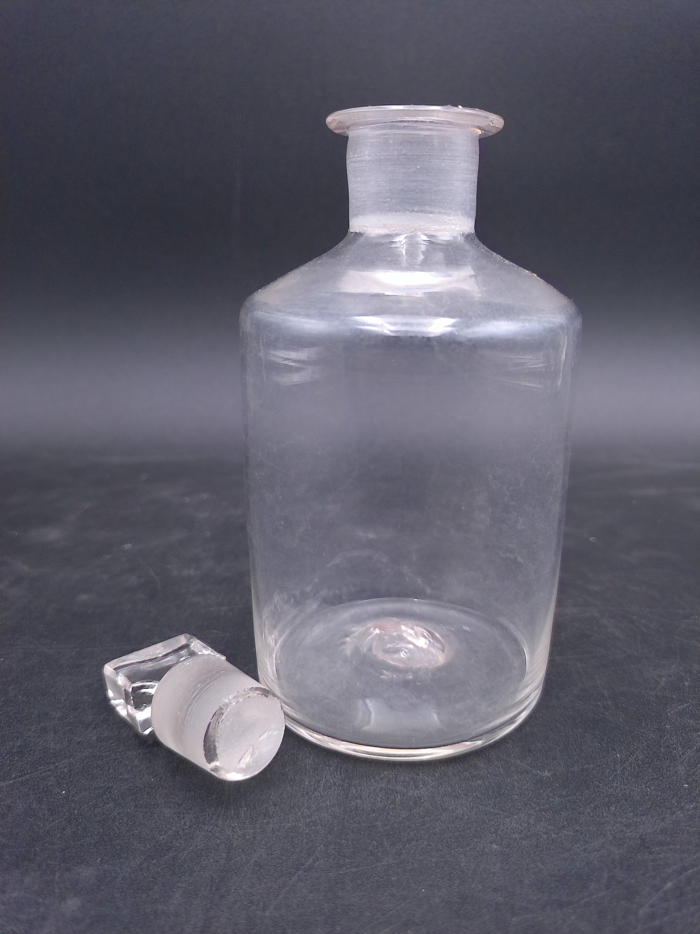 Glass Cologne Bottle With Stopper Peacock Vintage