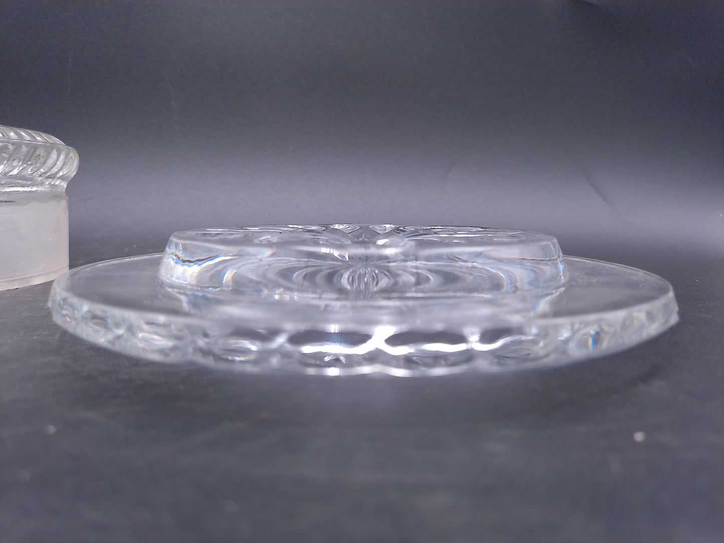 Glass Bottle Top With Bird and Glass plate Misc Items