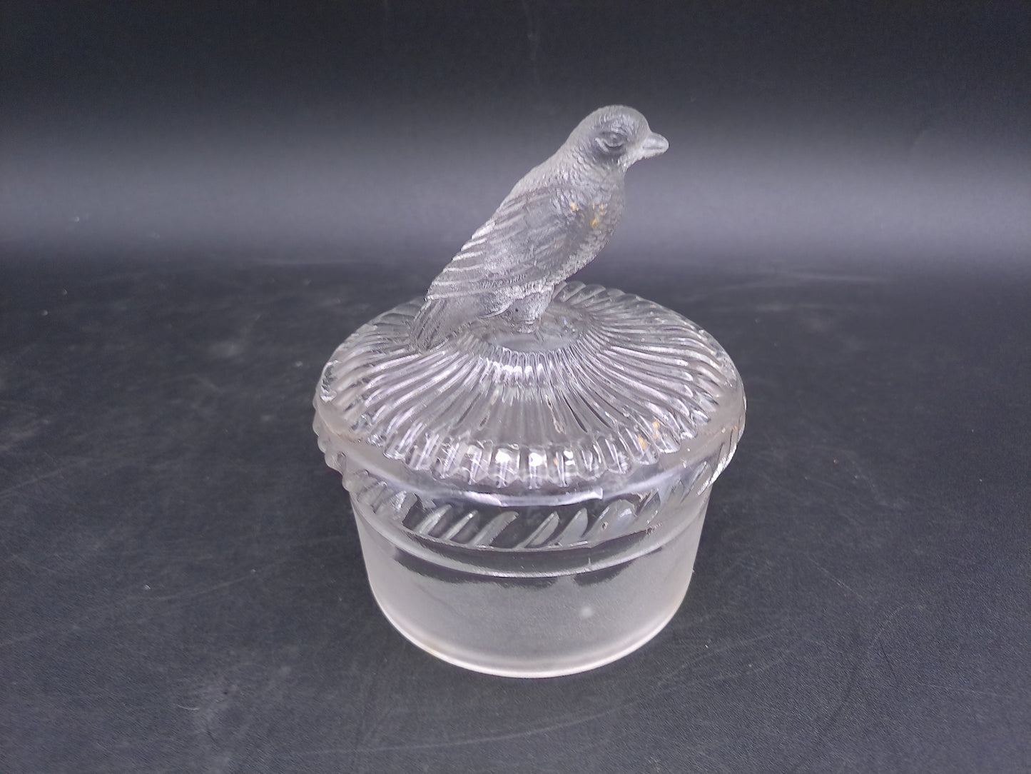 Glass Bottle Top With Bird and Glass plate Misc Items