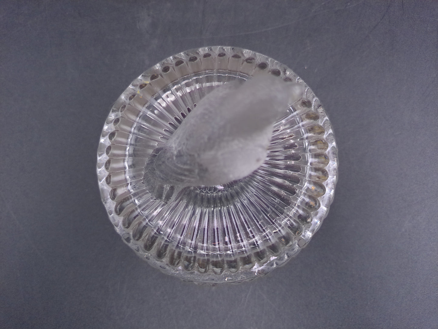Glass Bottle Top With Bird and Glass plate Misc Items