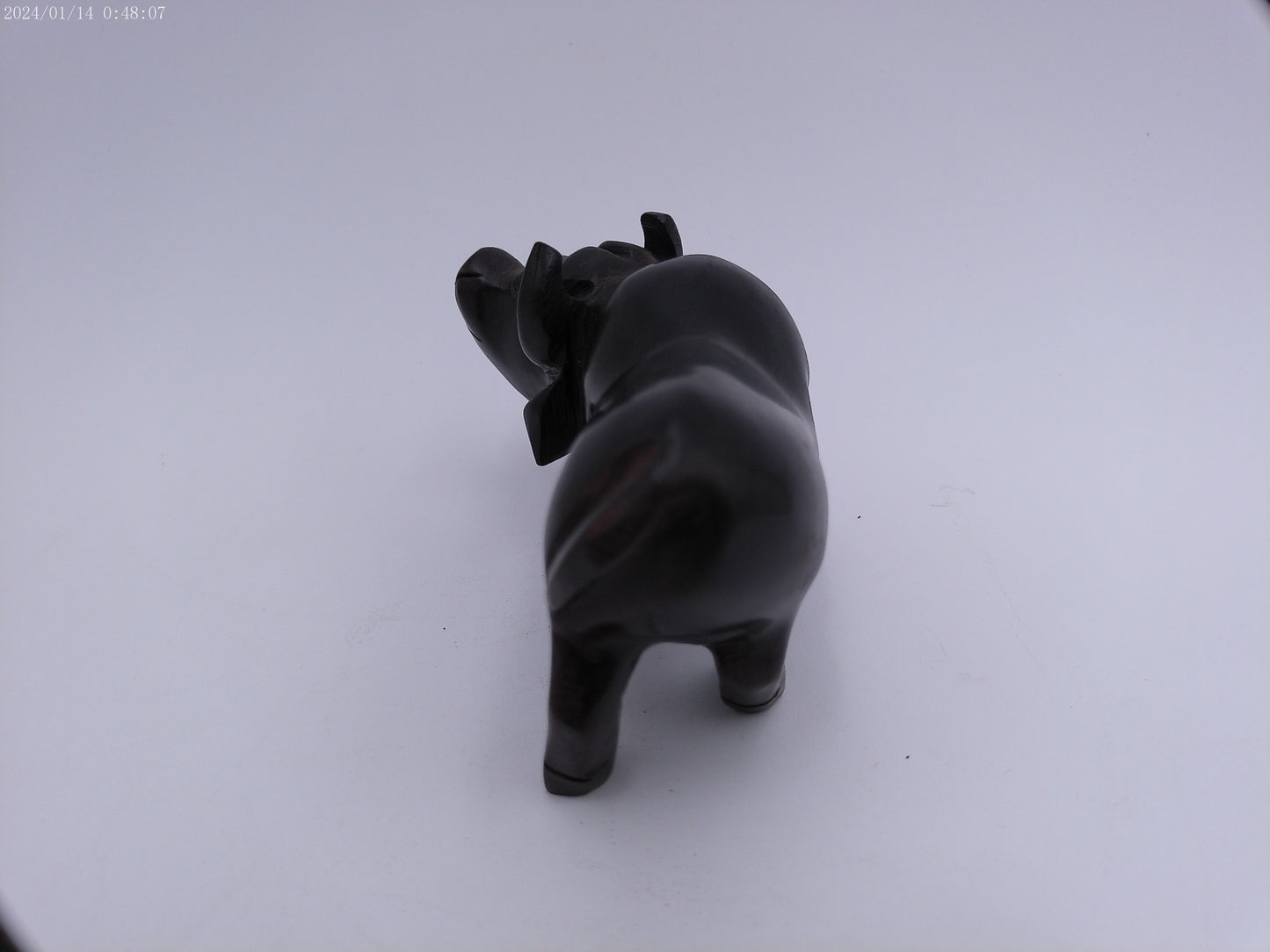 Wood Craved Miniature African Water Buffalo Statue