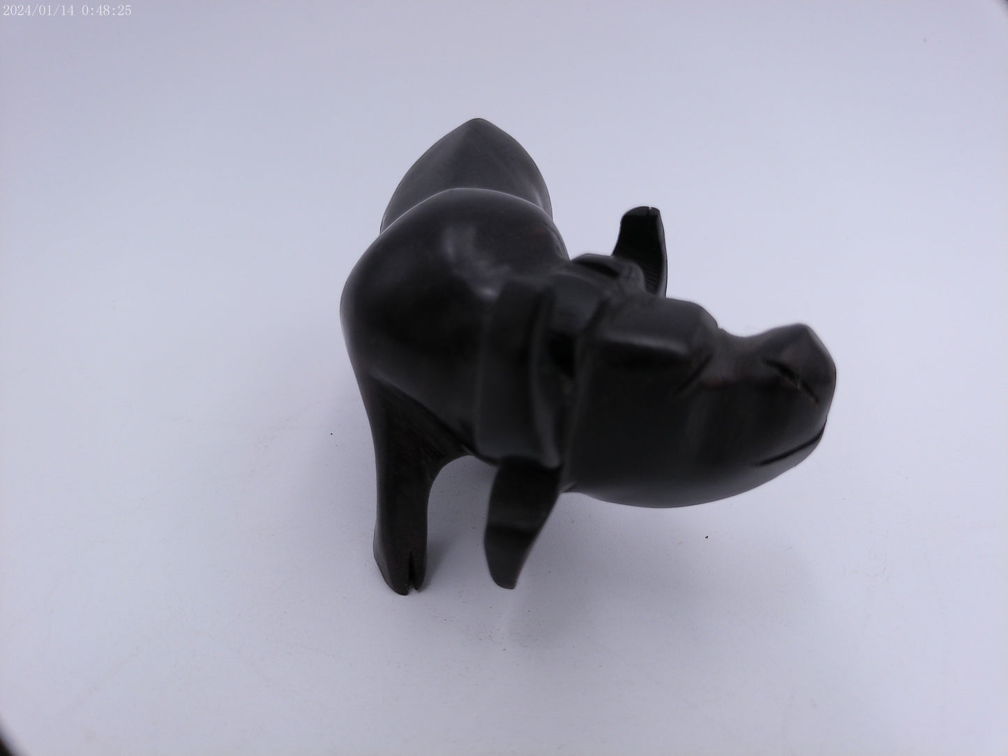 Wood Craved Miniature African Water Buffalo Statue