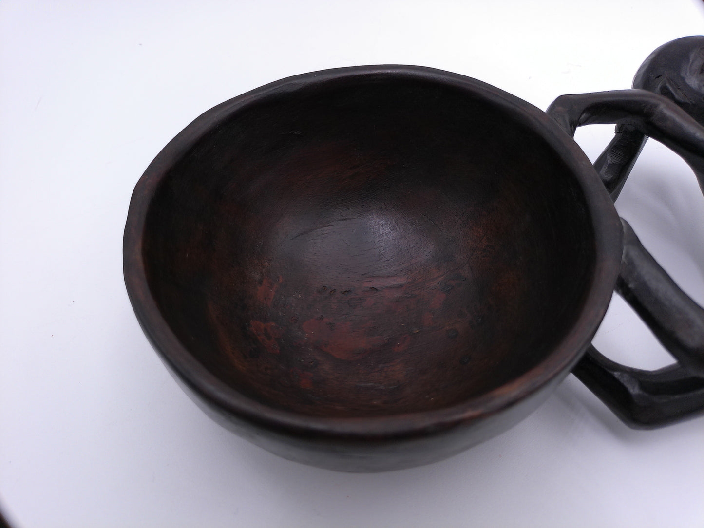 African Bowl with Lady Handle Rare Design