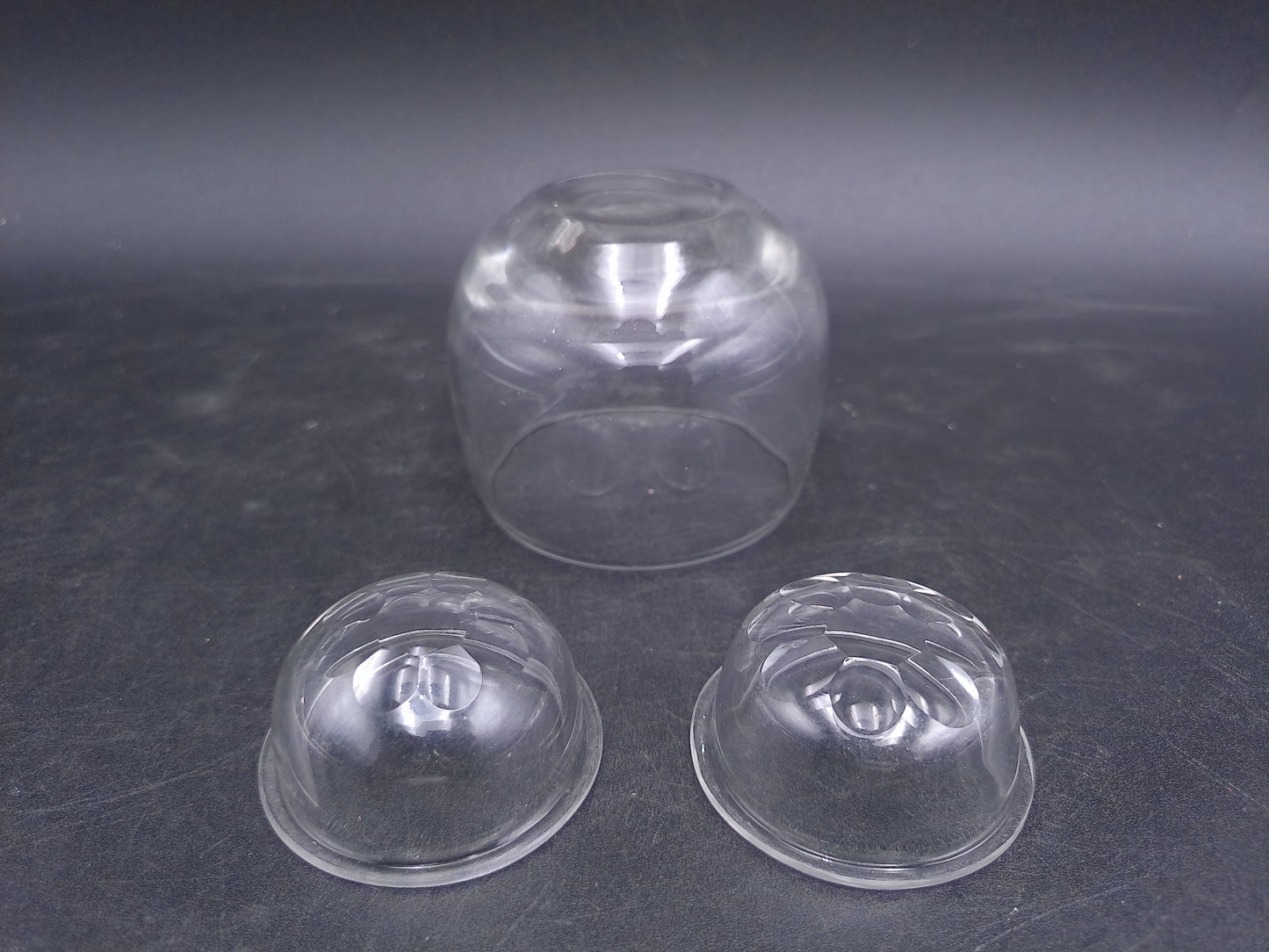Set of 2 small Glass bowls and a small Drinking glass Vintage
