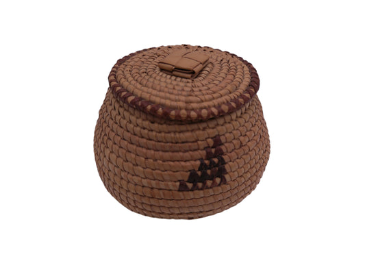 vintage woven African basket with lid