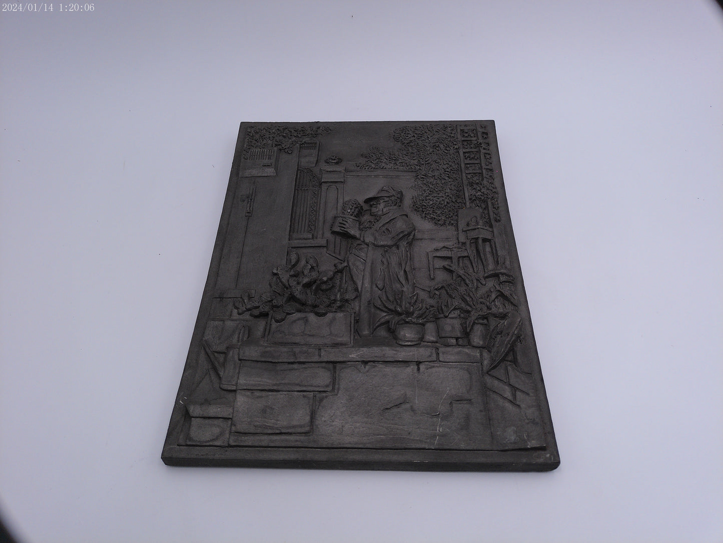 Vintage Art of Farm Worker made of Pewter