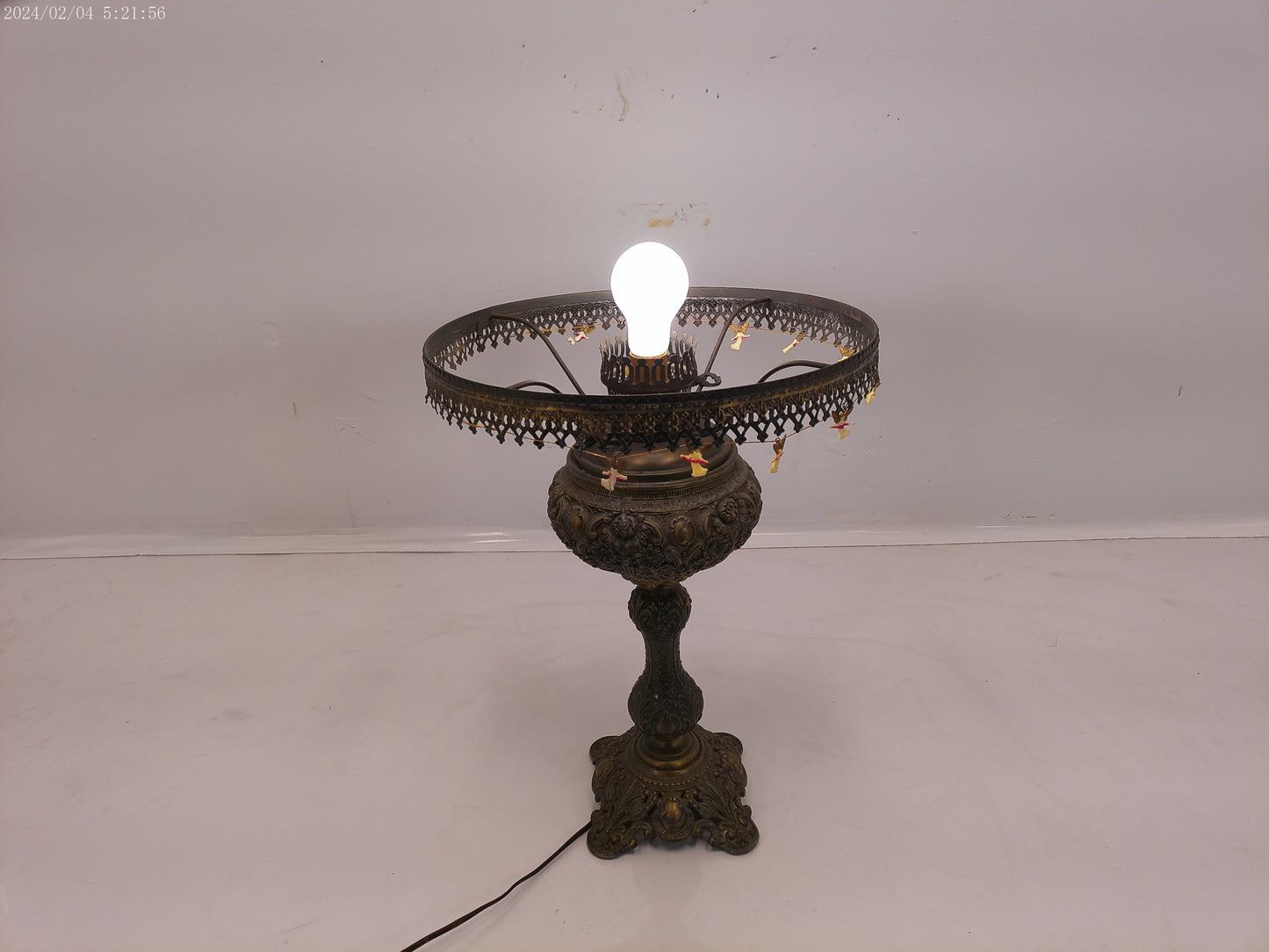 Antique Old Parlor Hurricane Lamp