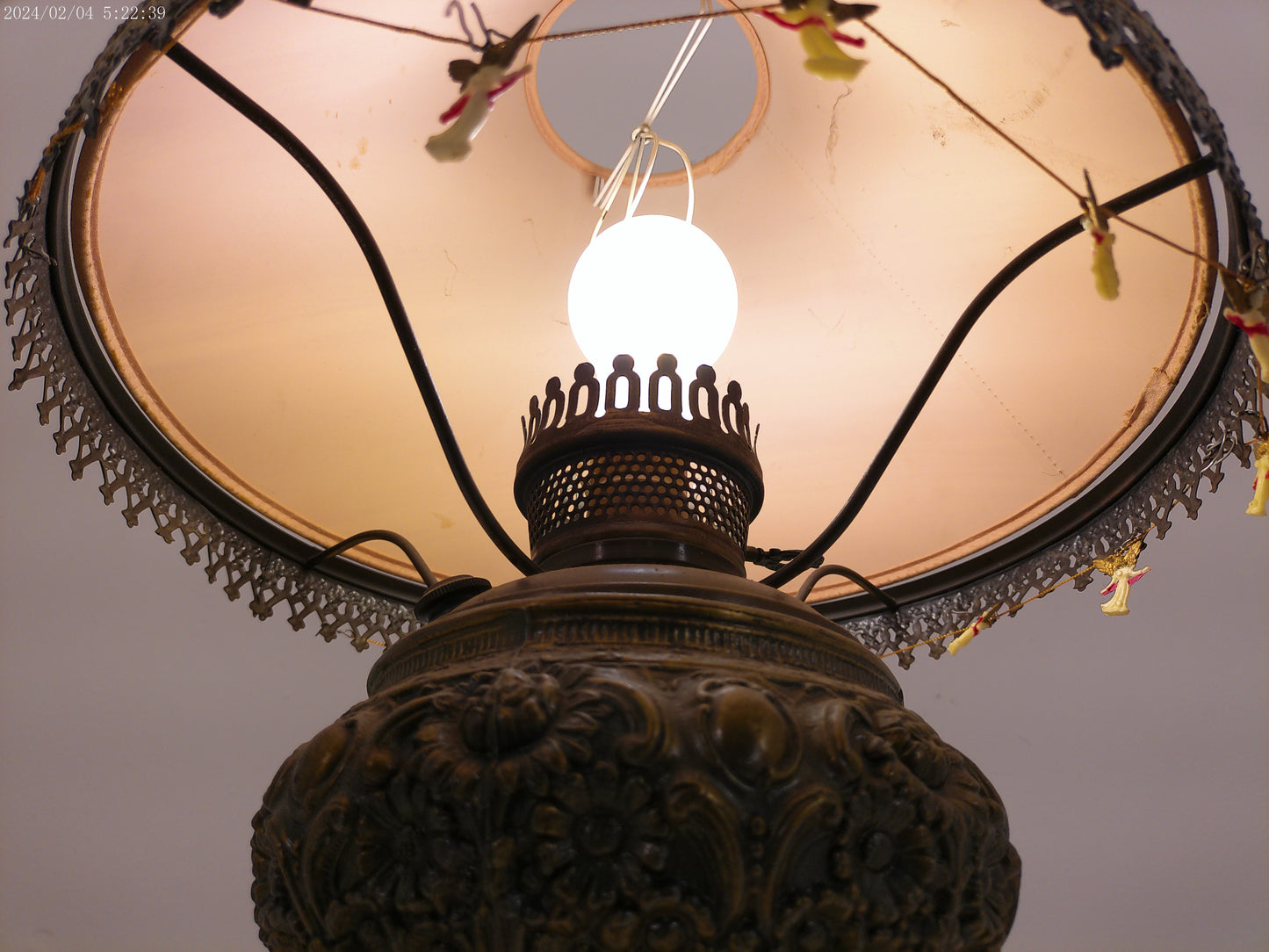 Antique Old Parlor Hurricane Lamp