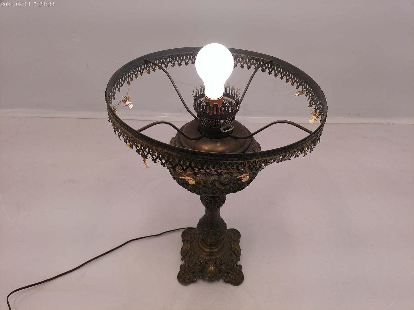 Antique Old Parlor Hurricane Lamp