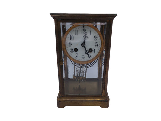 Ansonia Clock Crystal Regulator Brass Mantle Clock Vintage #3