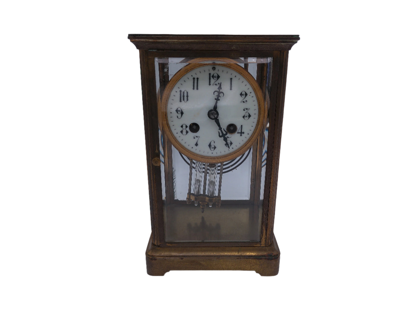 Ansonia Clock  Crystal Regulator Brass Mantle Clock Vintage #2