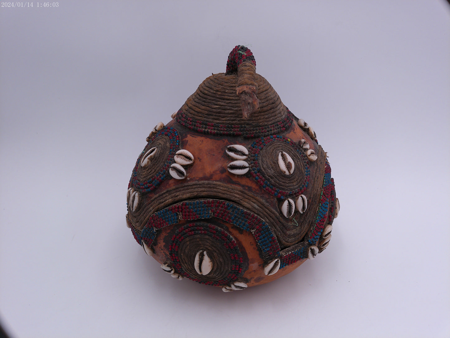 African Tsonga Gourd Vessel Decorative