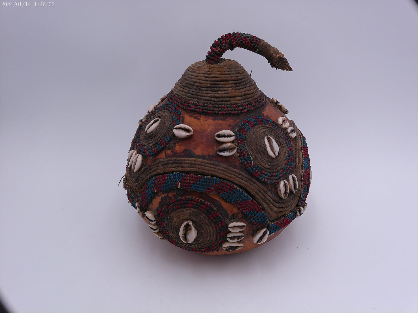African Tsonga Gourd Vessel Decorative