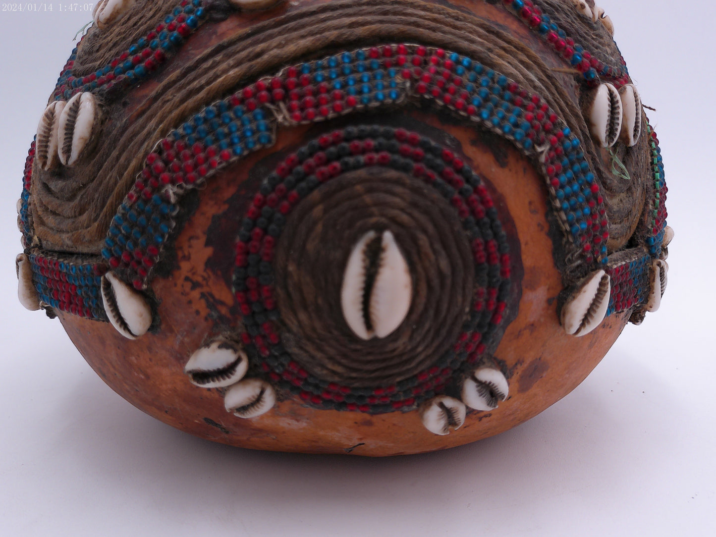 African Tsonga Gourd Vessel Decorative