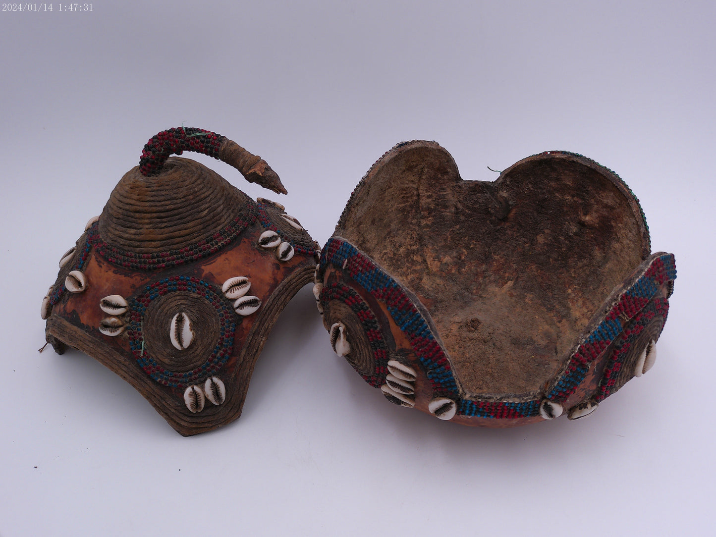 African Tsonga Gourd Vessel Decorative