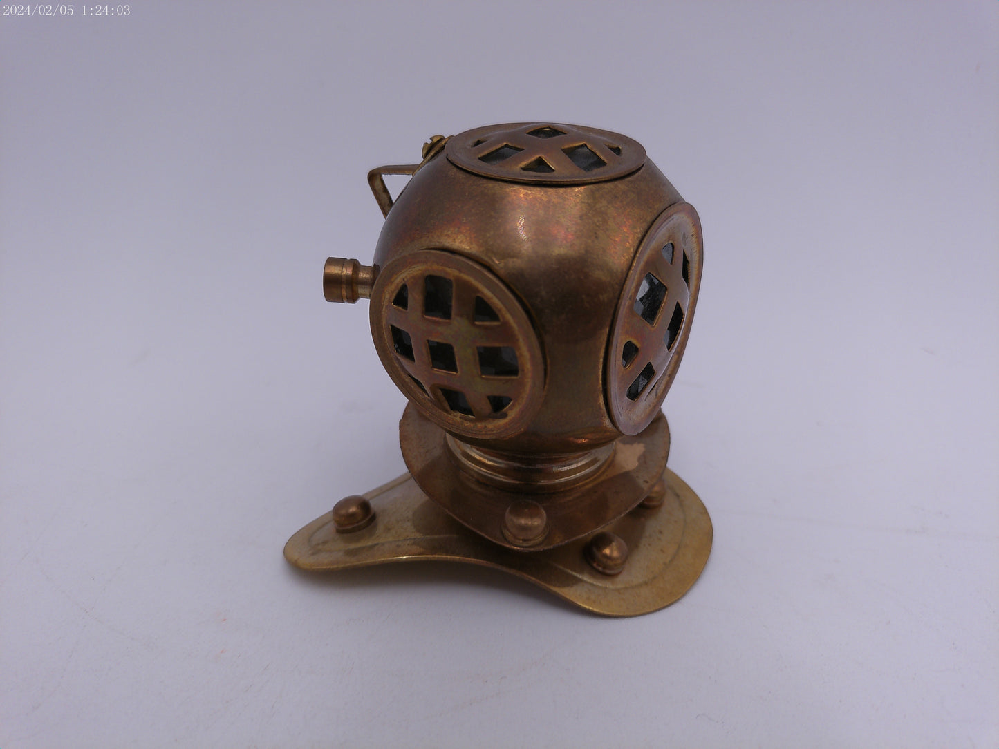 Vintage Miniature Brass Desktop Diving Helmet