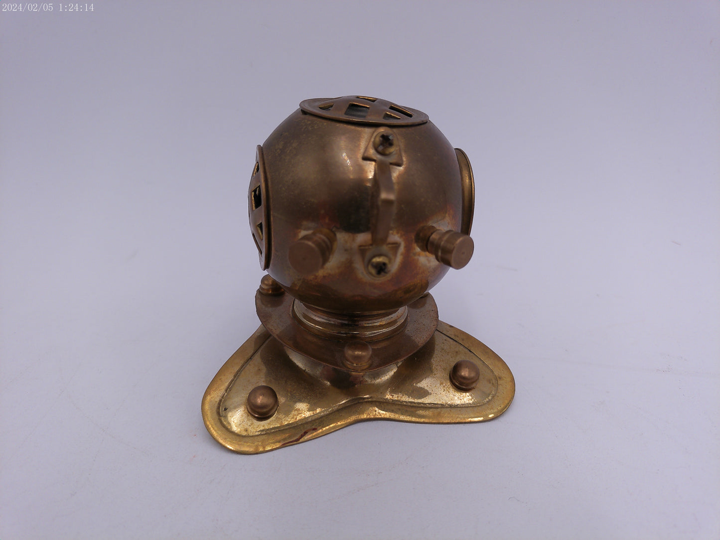 Vintage Miniature Brass Desktop Diving Helmet