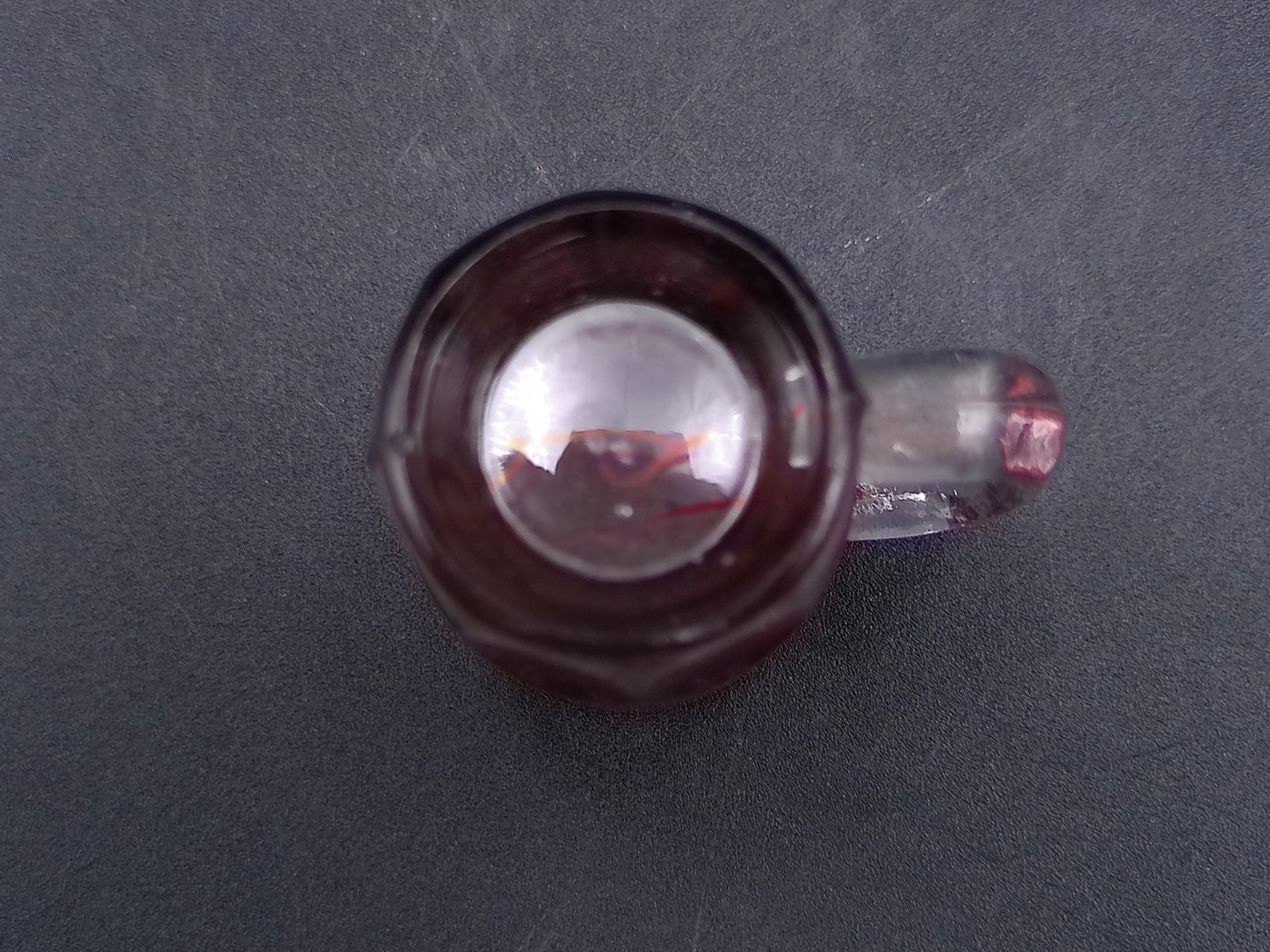 Ruby Red Etched Initials R.M.K.D. Small Shot Glass Vintage