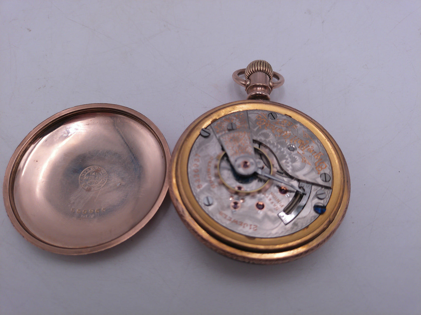 Elgin Pocket Watch 1879 Works 21 Jewels 14K Gold Super Rare Prof. Serviced