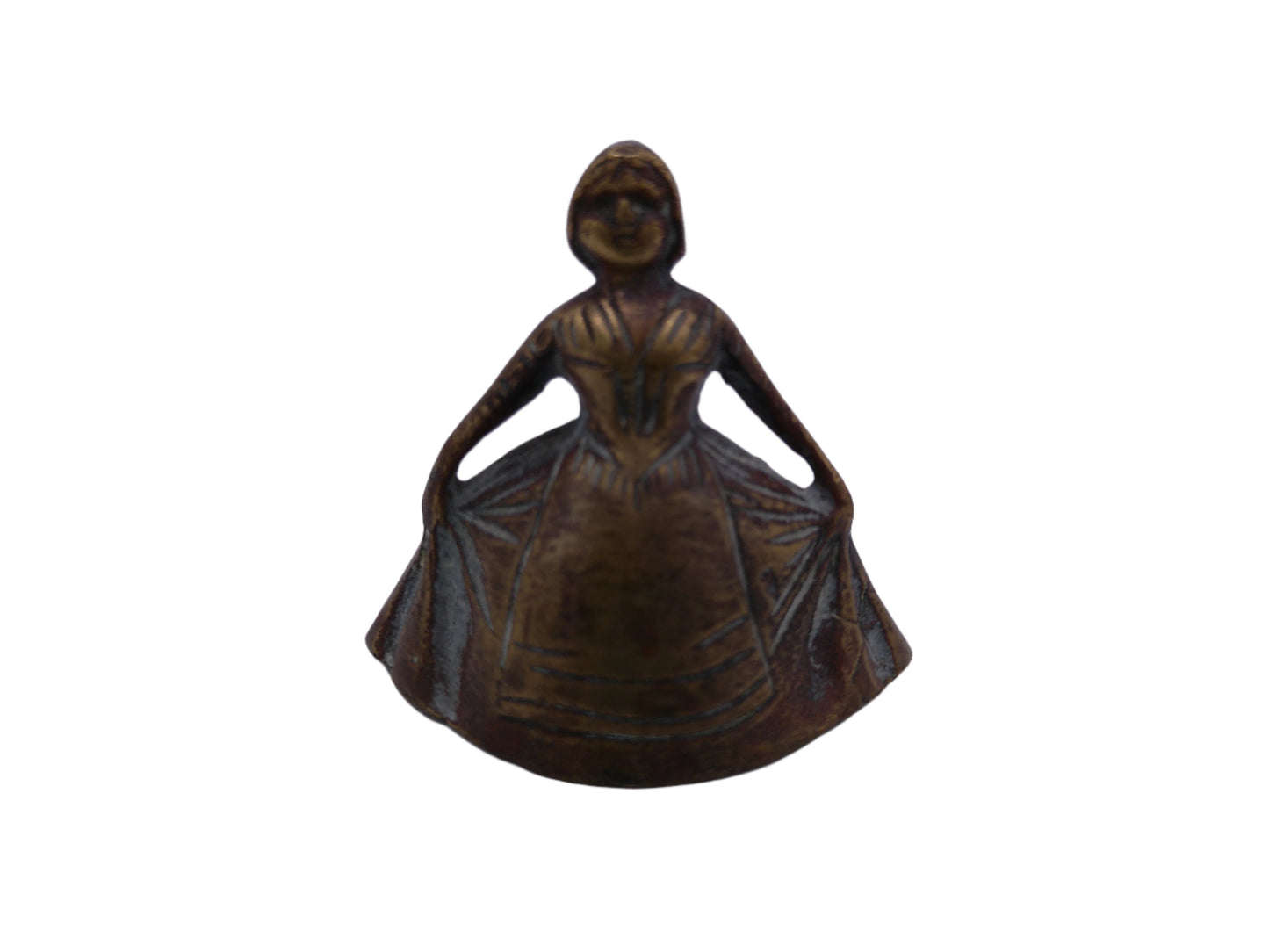 antique brass Lady hand bell vintage