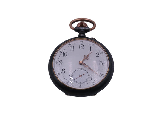 Swiss  Pocket Watch  Gun Metal super Rare,  Professionally Serviced and Cleaned