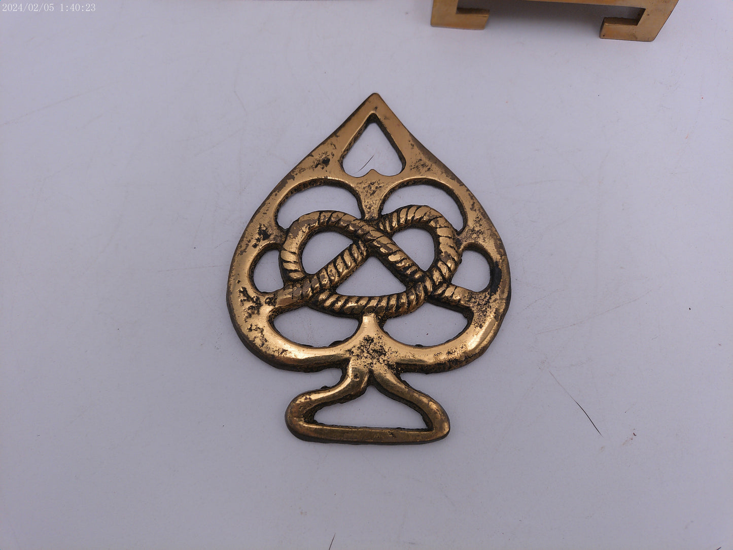 lot of 3 Brass Objects  Country Kitchen Solid Brass Spade Bull and mini stand