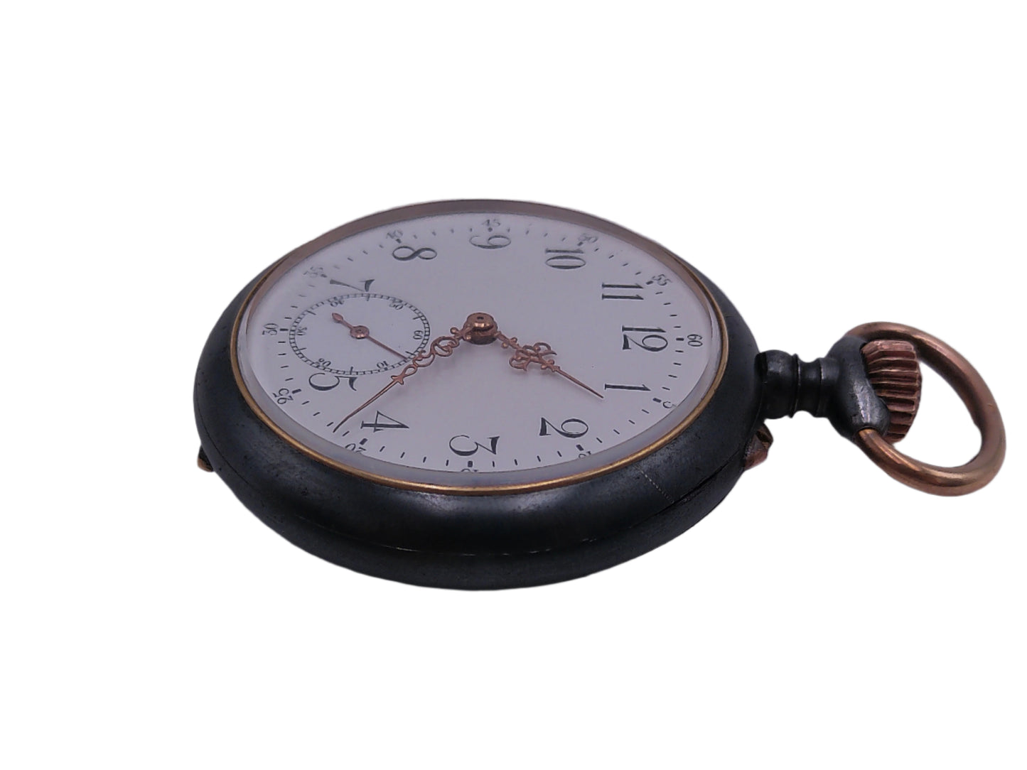 Swiss  Pocket Watch  Gun Metal super Rare,  Professionally Serviced and Cleaned