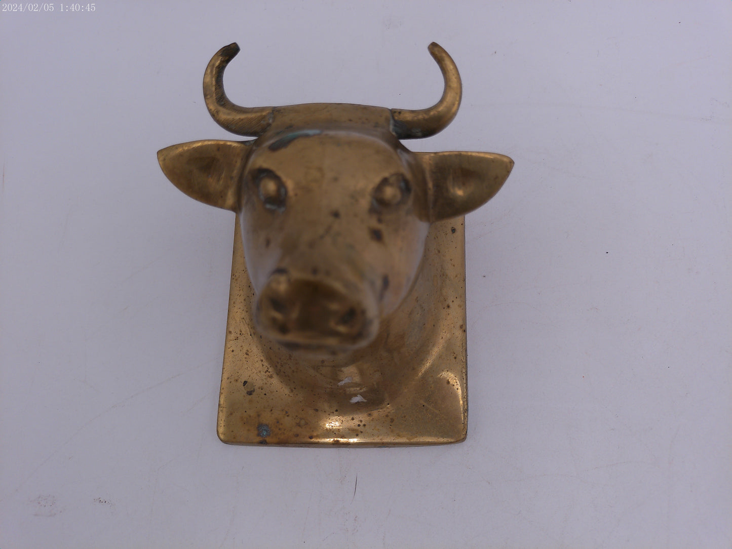 lot of 3 Brass Objects  Country Kitchen Solid Brass Spade Bull and mini stand