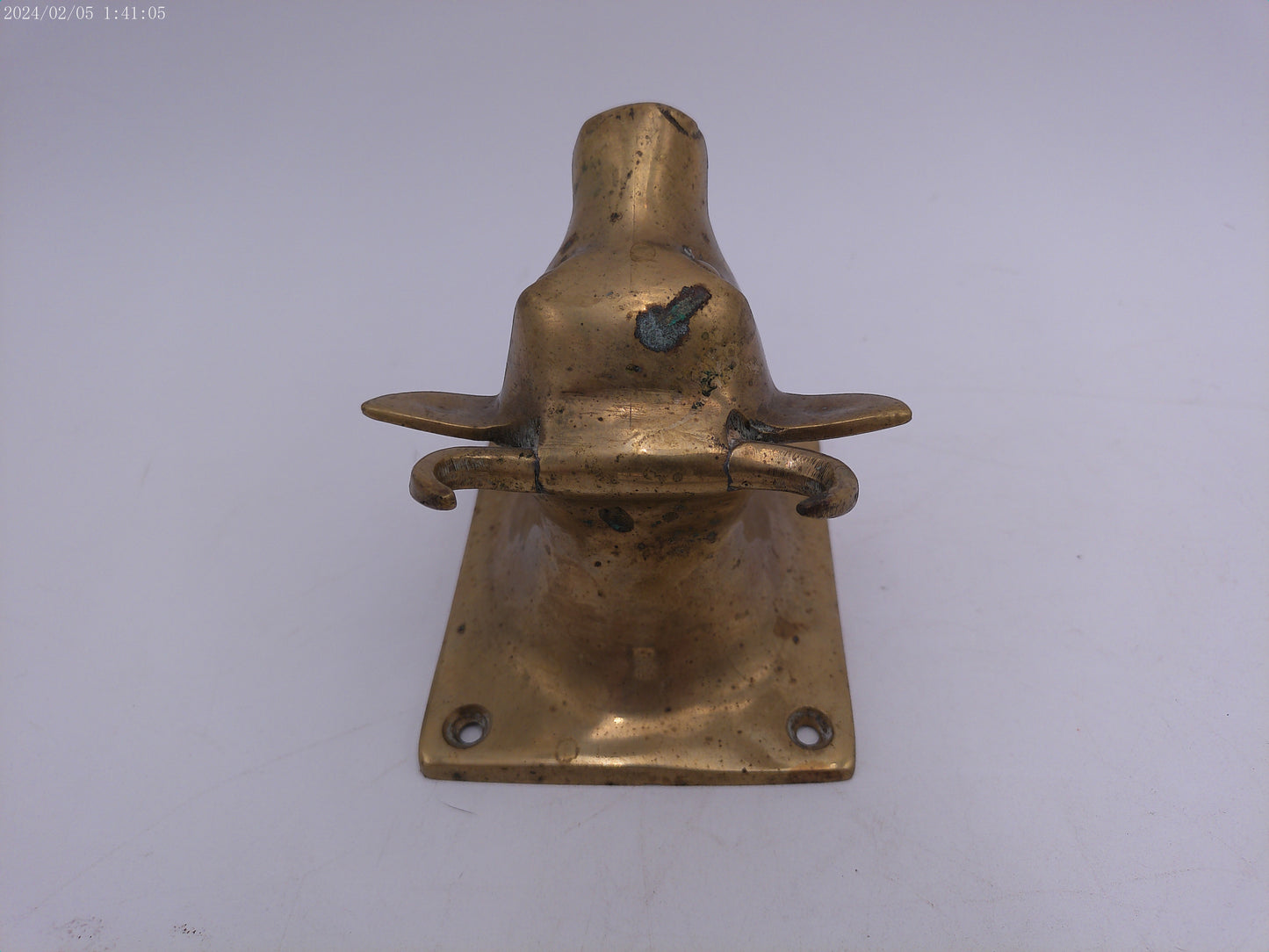 lot of 3 Brass Objects  Country Kitchen Solid Brass Spade Bull and mini stand