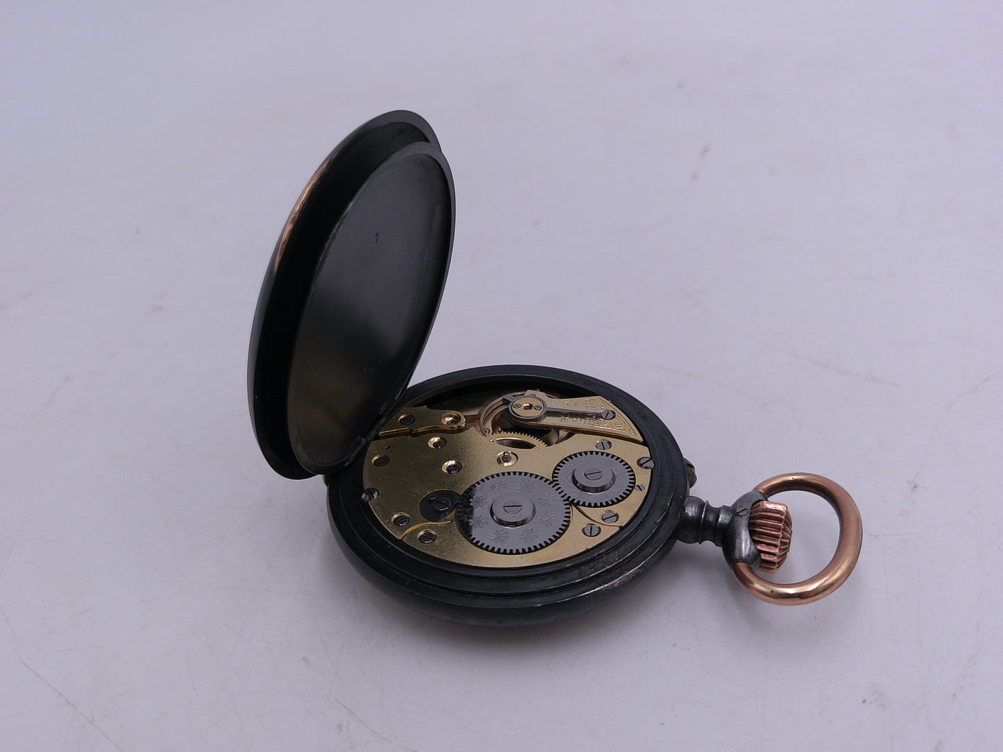 Swiss  Pocket Watch  Gun Metal super Rare,  Professionally Serviced and Cleaned