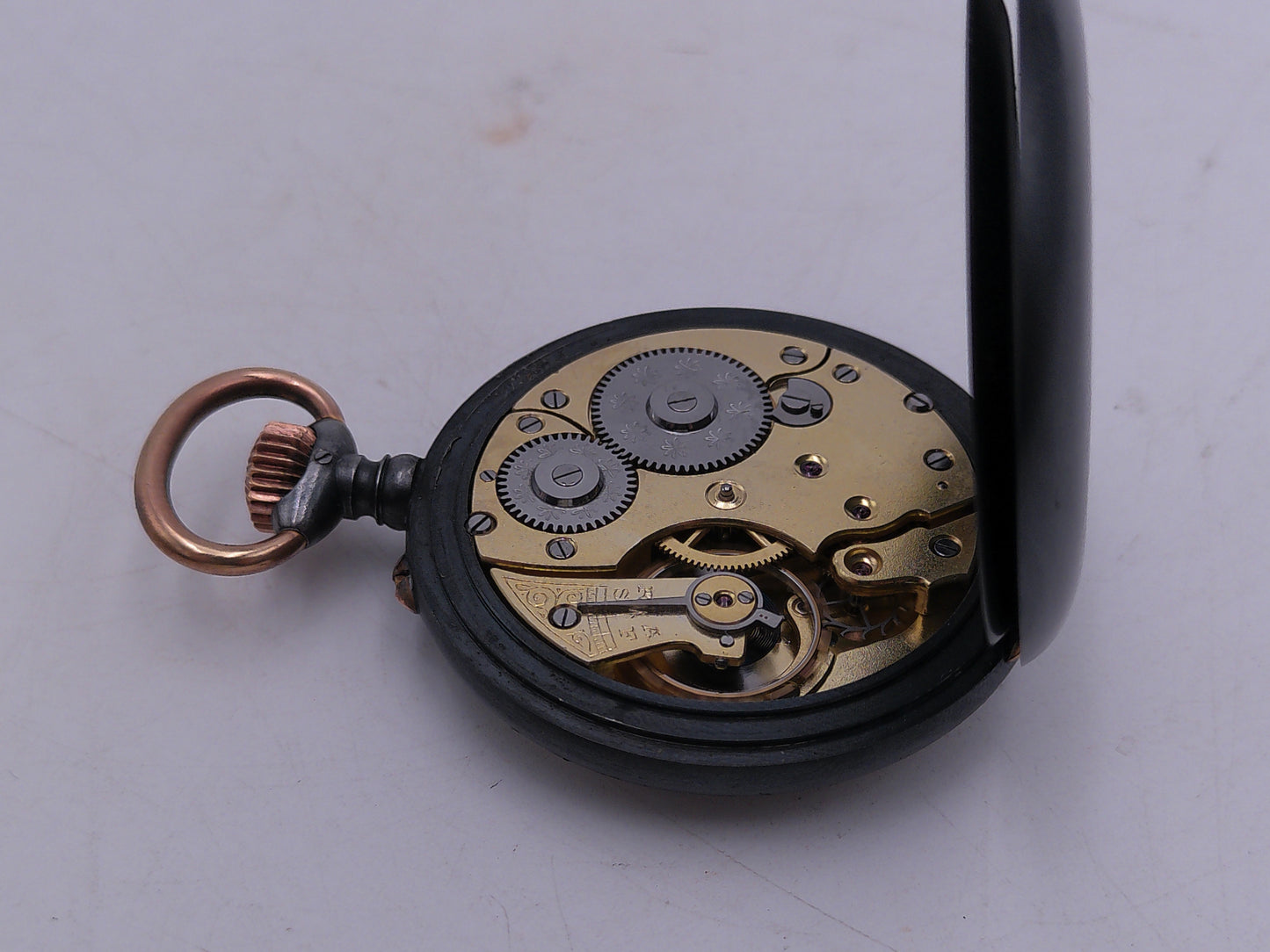 Swiss  Pocket Watch  Gun Metal super Rare,  Professionally Serviced and Cleaned