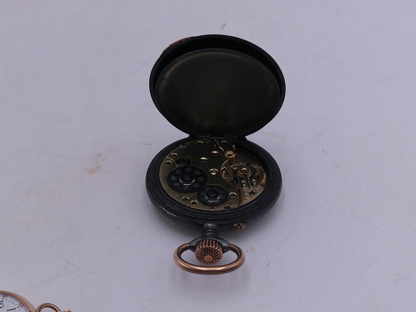 Swiss  Pocket Watch  Gun Metal super Rare,  Professionally Serviced and Cleaned