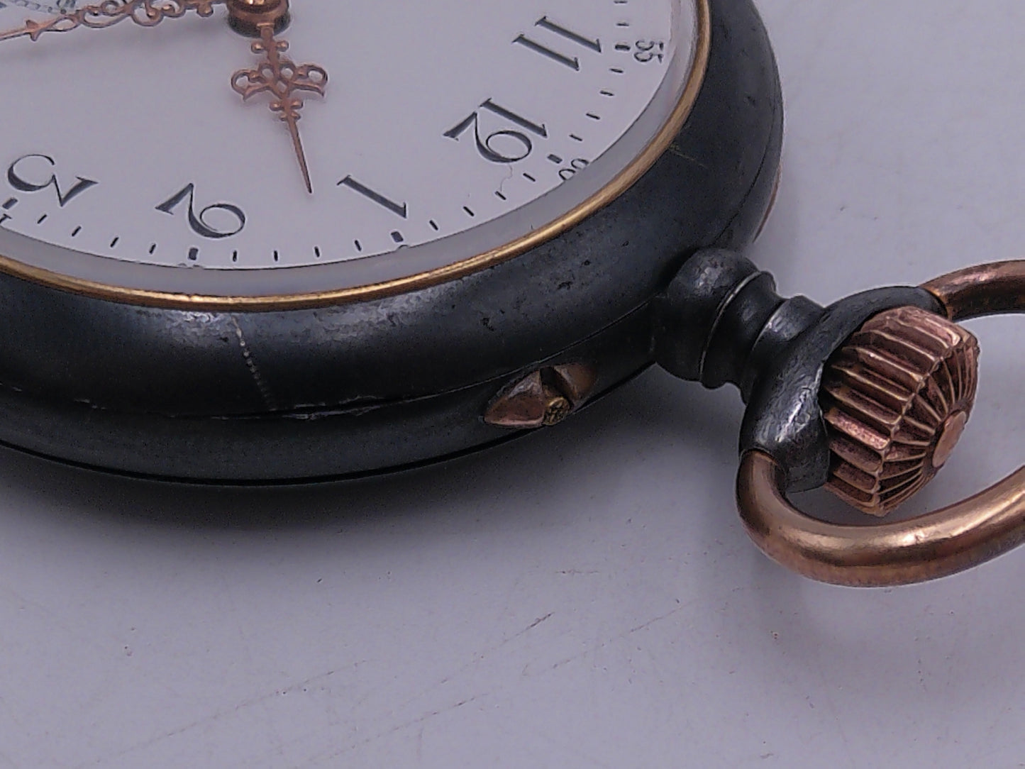 Swiss  Pocket Watch  Gun Metal super Rare,  Professionally Serviced and Cleaned