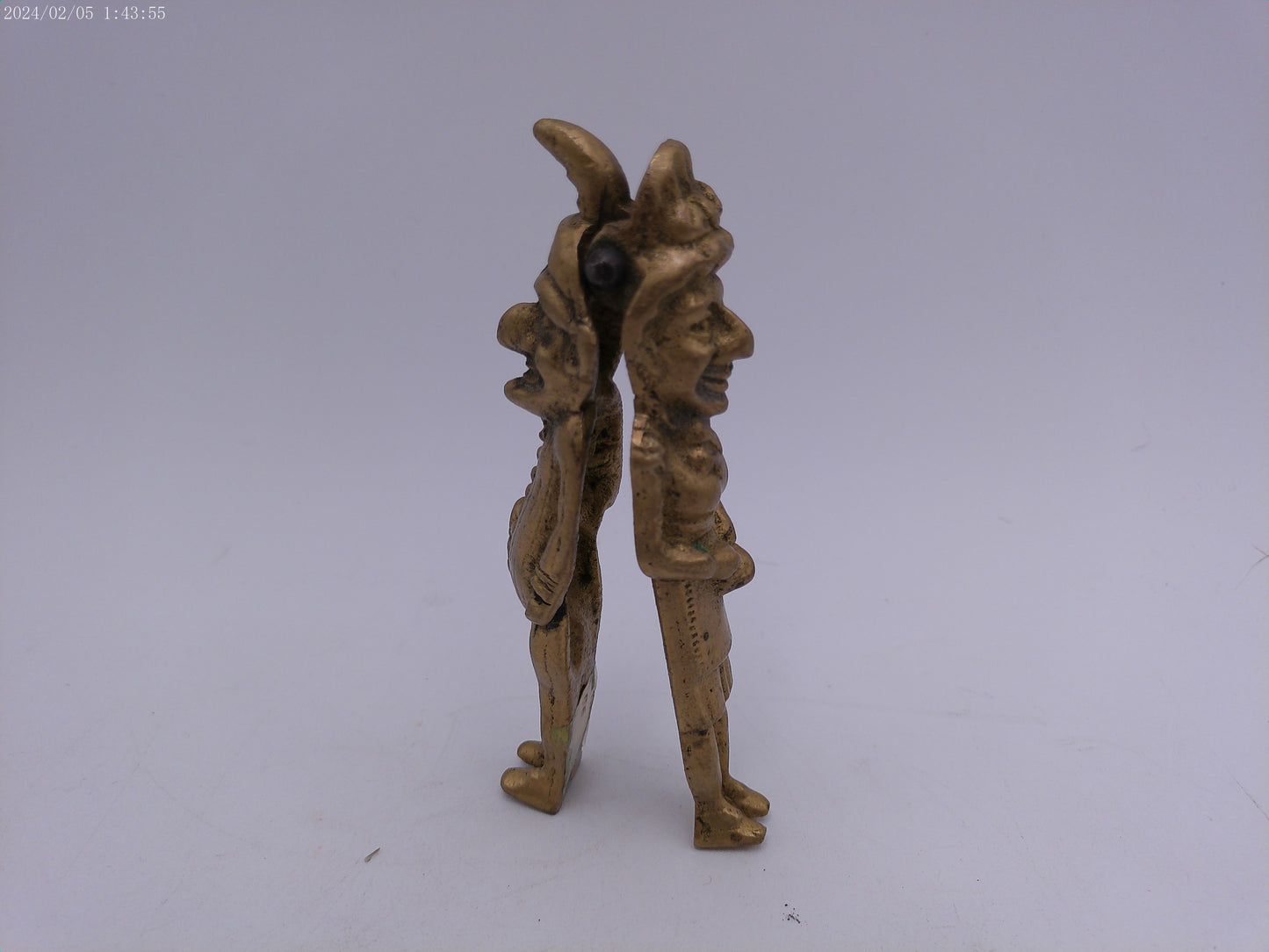 Solid Brass Court Jester & Jestress   Nut Cracker 4.5"