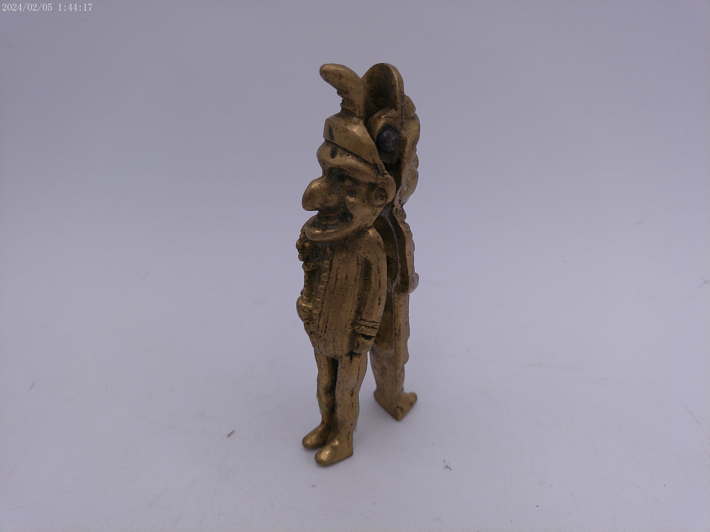 Solid Brass Court Jester & Jestress   Nut Cracker 4.5"