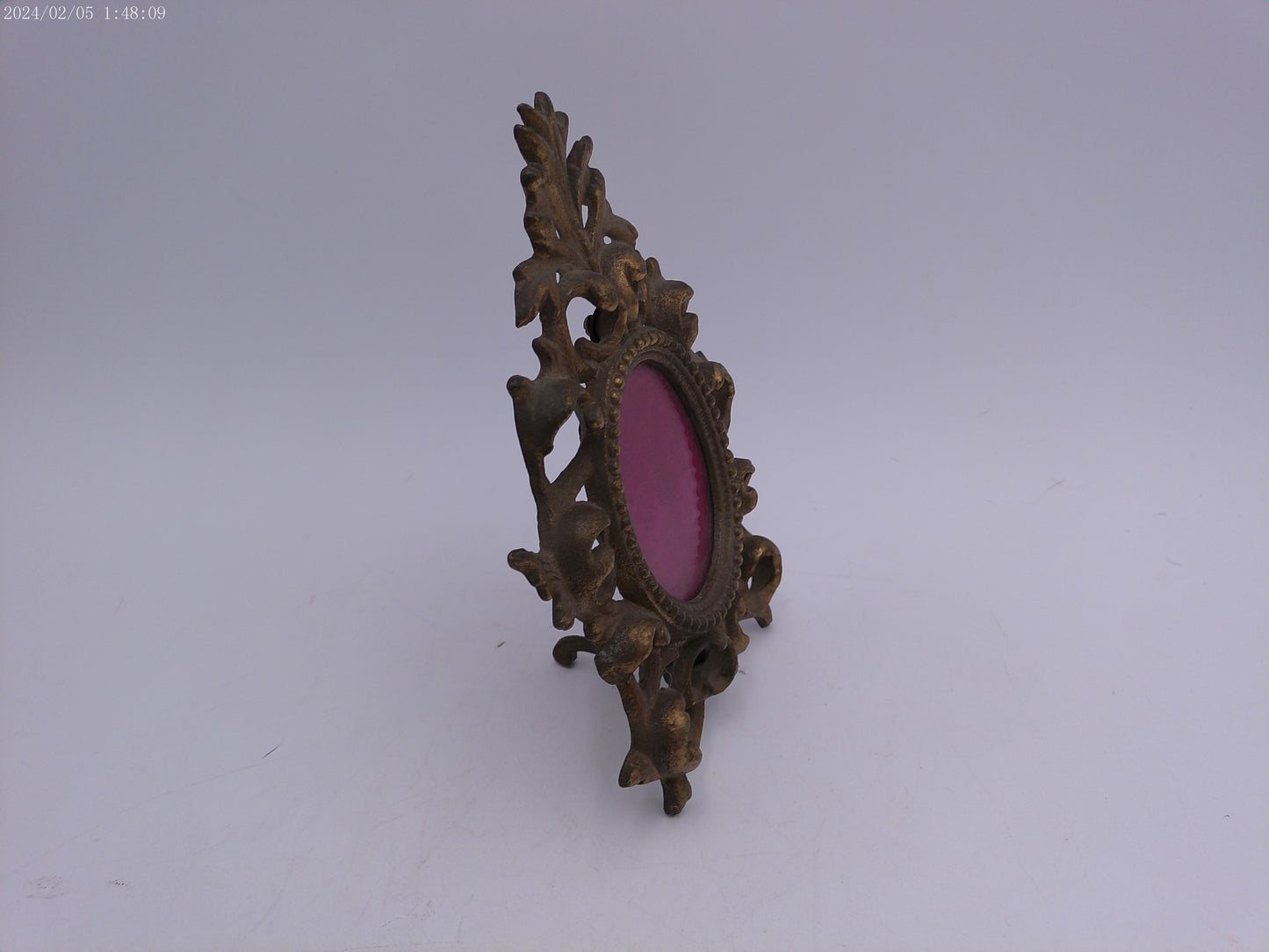 Antique Ornate Fancy 8” Heavy Victorian Picture Frame W Easel Stand