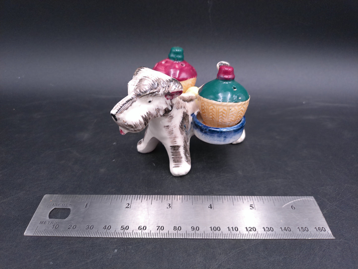 Salt & Pepper Shakers Terrier Dog Black White Japan 1950's