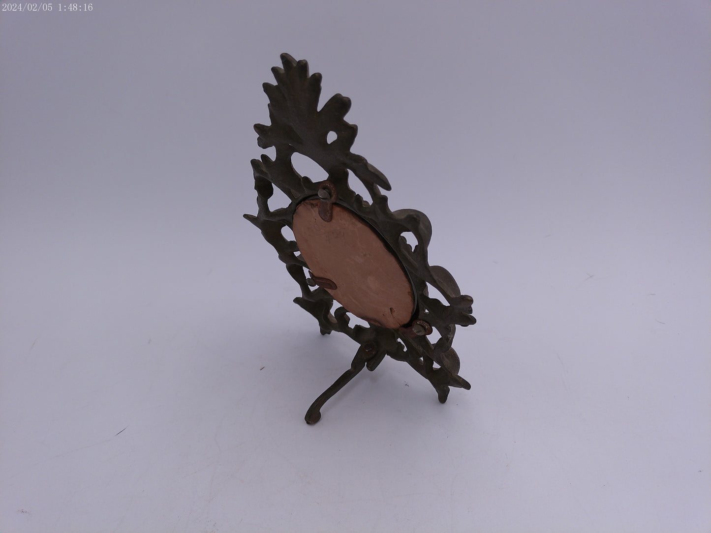 Antique Ornate Fancy 8” Heavy Victorian Picture Frame W Easel Stand