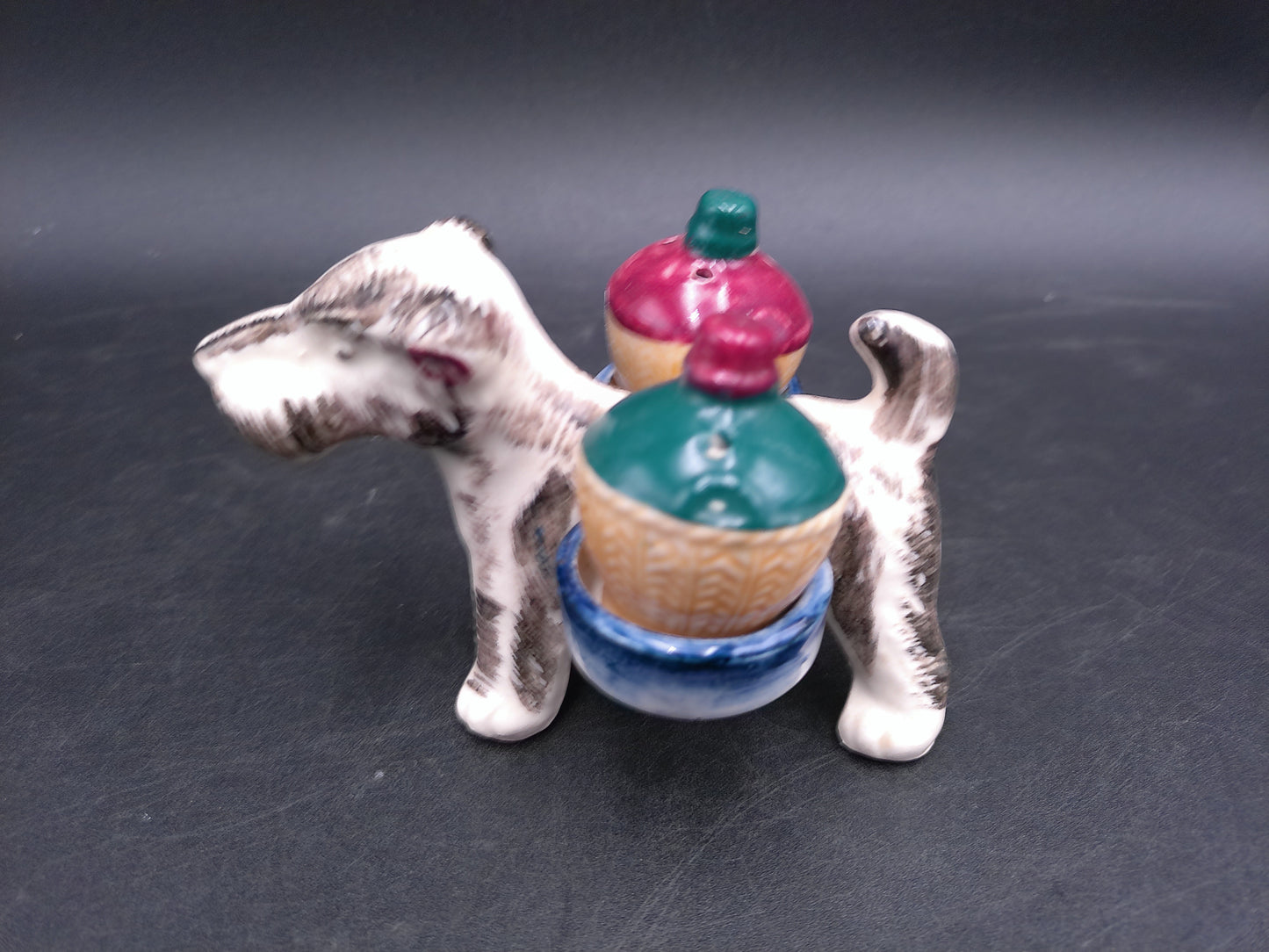 Salt & Pepper Shakers Terrier Dog Black White Japan 1950's